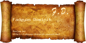 Fadgyas Dominik névjegykártya